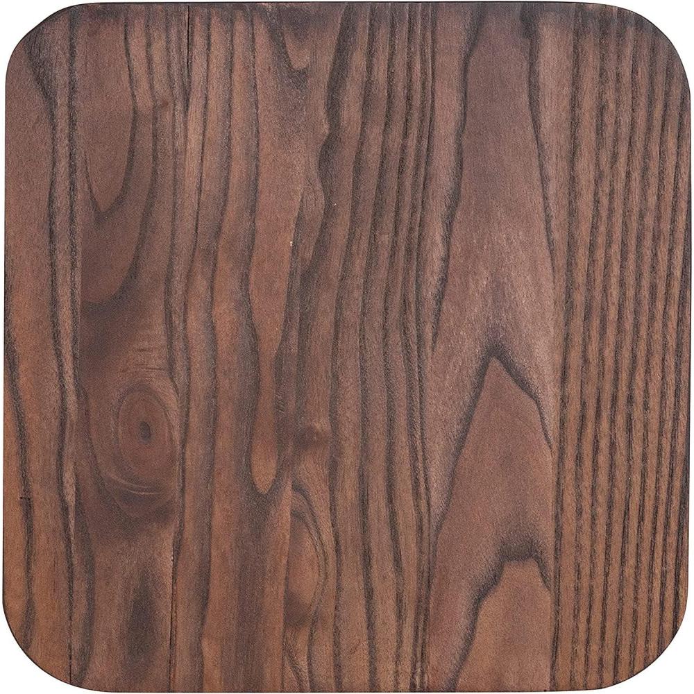 image:imageFlash Furniture Lily 4 Pack Rustic Walnut Wood Seat for Colorful Metal BarstoolsSet of 4
