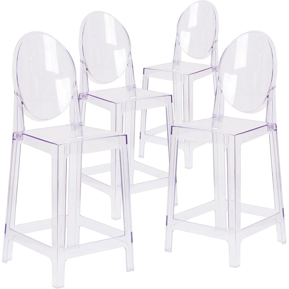image:imageFlash Furniture Revna Ghost Counter Stool with Oval Back in Revna Transparent Crystalset of 4