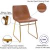 Flash Furniture 18″ LeatherSoft Dining Chairs in Light Brown/Gold (Set of 2)