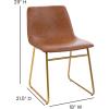 Flash Furniture 18″ LeatherSoft Dining Chairs in Light Brown/Gold (Set of 2)