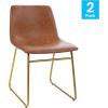Flash Furniture 18″ LeatherSoft Dining Chairs in Light Brown/Gold (Set of 2)