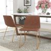Flash Furniture 18″ LeatherSoft Dining Chairs in Light Brown/Gold (Set of 2)