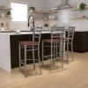 Flash Furniture 2 Pack HERCULES Series Silver Antique Finish with Clear Coat Ladder Back Metal Restaurant Barstool – Walnut Wood Seat(Cherry Wood Seat/Clear Coated Metal Frame)