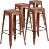 Flash Furniture 30″ High Backless Purple Barstool with Square Wood Seat(Copper)