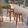 Flash Furniture 30″ High Backless Purple Barstool with Square Wood Seat(Copper)