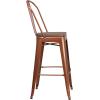 Flash Furniture 30″ High Copper Metal Barstool with Back and Wood Seat(4)