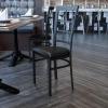 Flash Furniture 4 Pack HERCULES Series Black Window Back Metal Restaurant Chair – Black Vinyl Seat