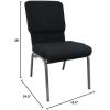Flash Furniture Advantage Mixed Tan Church Chairs 18.5 in. Wide(Black Fabric/Silver Vein Frame)