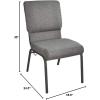 Flash Furniture Advantage Mixed Tan Church Chairs 18.5 in. Wide(Fossil Fabric/Black Frame)