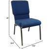 Flash Furniture Advantage Mixed Tan Church Chairs 18.5 in. Wide(Navy Fabric/Silver Vein Frame)