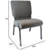 Flash Furniture Advantage Padded Church Chair with Card Pocket, Commercial Upholstered Banquet Chair with Ganging Devices