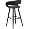 Flash Furniture Brynn Series 29” High Contemporary Cappuccino Wood Barstool in Black Vinyl(Black)