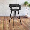 Flash Furniture Brynn Series 29” High Contemporary Cappuccino Wood Barstool in Black Vinyl(Black)