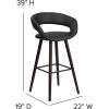 Flash Furniture Brynn Series 29” High Contemporary Cappuccino Wood Barstool in Black Vinyl(Black)