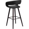 Flash Furniture Brynn Series 29” High Contemporary Cappuccino Wood Barstool in Black Vinyl(White)