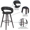 Flash Furniture Brynn Series 29” High Contemporary Cappuccino Wood Barstool in Black Vinyl(White)