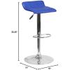 Flash Furniture Carmel Series 24″ High Transitional Walnut Counter Height Stool with Nail Trim in Black LeatherSoft(Blue)
