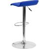 Flash Furniture Carmel Series 24″ High Transitional Walnut Counter Height Stool with Nail Trim in Black LeatherSoft(Blue)