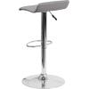 Flash Furniture Carmel Series 24″ High Transitional Walnut Counter Height Stool with Nail Trim in Black LeatherSoft(Grey)