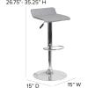 Flash Furniture Carmel Series 24″ High Transitional Walnut Counter Height Stool with Nail Trim in Black LeatherSoft(Grey)