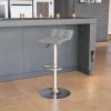Flash Furniture Carmel Series 24″ High Transitional Walnut Counter Height Stool with Nail Trim in Black LeatherSoft(Grey)