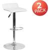 Flash Furniture Carmel Series 24″ High Transitional Walnut Counter Height Stool with Nail Trim in Black LeatherSoft(White)
