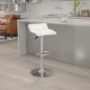 Flash Furniture Carmel Series 24″ High Transitional Walnut Counter Height Stool with Nail Trim in Black LeatherSoft(White)