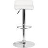 Flash Furniture Carmel Series 24″ High Transitional Walnut Counter Height Stool with Nail Trim in Black LeatherSoft(White)