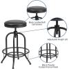 Flash Furniture Carrington 30” Barstool with Swivel Lift Black LeatherSoft Seat(Set of 1)