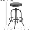 Flash Furniture Carrington 30” Barstool with Swivel Lift Black LeatherSoft Seat(Set of 1)