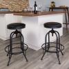 Flash Furniture Carrington 30” Barstool with Swivel Lift Black LeatherSoft Seat(Set of 2)