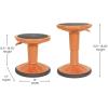 Flash Furniture Carter Adjustable Height Kids Active Stool – Flexible Orange Stool for Classroom and Home – Non-Skid Bottom – Rubberized Seat – 14″ – 18″ Seat Height(Orange)
