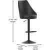Flash Furniture Chrishelle Set of 2 Commercial Adjustable Height Bar Stools – Brown LeatherSoft Tufted Upholstery – Pedestal Base – Integrated Footring(Black)