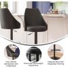 Flash Furniture Chrishelle Set of 2 Commercial Adjustable Height Bar Stools – Brown LeatherSoft Tufted Upholstery – Pedestal Base – Integrated Footring(Black)