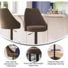 Flash Furniture Chrishelle Set of 2 Commercial Adjustable Height Bar Stools – Brown LeatherSoft Tufted Upholstery – Pedestal Base – Integrated Footring(Brown)