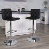 Flash Furniture Contemporary Button Tufted Gray Vinyl Adjustable Height Barstool with Chrome Base(Black)