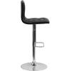 Flash Furniture Contemporary Button Tufted Gray Vinyl Adjustable Height Barstool with Chrome Base(Black)