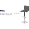 Flash Furniture Contemporary Button Tufted Gray Vinyl Adjustable Height Barstool with Chrome Base(Grey)