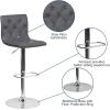 Flash Furniture Contemporary Button Tufted Gray Vinyl Adjustable Height Barstool with Chrome Base(Grey)