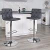 Flash Furniture Contemporary Button Tufted Gray Vinyl Adjustable Height Barstool with Chrome Base(Grey)