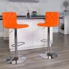 Flash Furniture Contemporary Button Tufted Gray Vinyl Adjustable Height Barstool with Chrome Base(Orange)