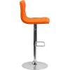 Flash Furniture Contemporary Button Tufted Gray Vinyl Adjustable Height Barstool with Chrome Base(Orange)