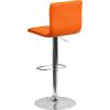 Flash Furniture Contemporary Button Tufted Gray Vinyl Adjustable Height Barstool with Chrome Base(Orange)