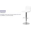 Flash Furniture Contemporary Button Tufted Gray Vinyl Adjustable Height Barstool with Chrome Base(White)