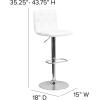 Flash Furniture Contemporary Button Tufted Gray Vinyl Adjustable Height Barstool with Chrome Base(White)
