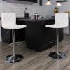 Flash Furniture Contemporary Button Tufted Gray Vinyl Adjustable Height Barstool with Chrome Base(White)