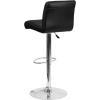Flash Furniture Contemporary Gray Vinyl Adjustable Height Barstool with Rolled Seat and Chrome Base(Black)