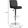 Flash Furniture Contemporary Gray Vinyl Adjustable Height Barstool with Rolled Seat and Chrome Base(Black)