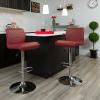Flash Furniture Contemporary Gray Vinyl Adjustable Height Barstool with Rolled Seat and Chrome Base(Burgundy)