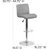 Flash Furniture Contemporary Gray Vinyl Adjustable Height Barstool with Rolled Seat and Chrome Base(Grey)